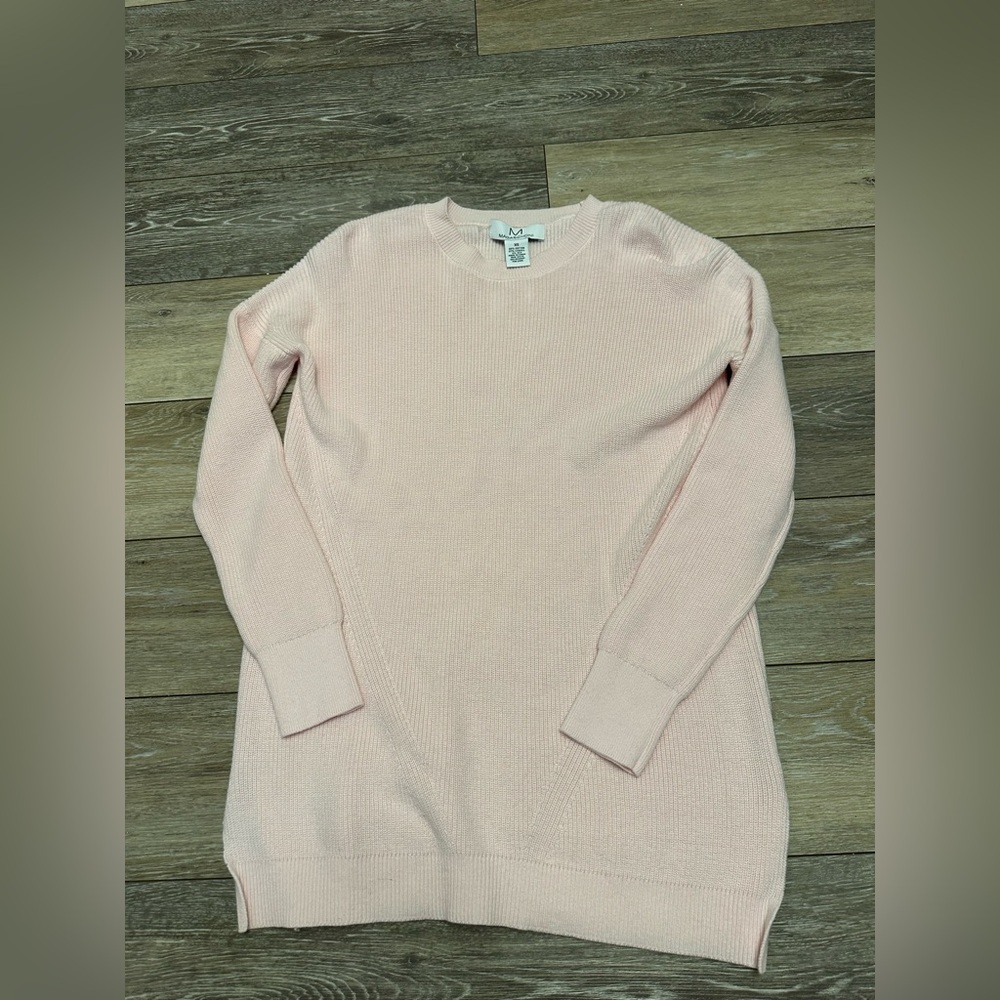 Magaschoni Light Silk Blend Pink Crew Neck Sweater